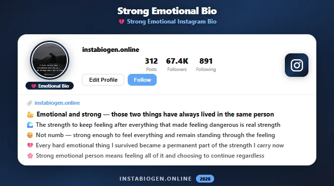 Strong Emotional Instagram Bio